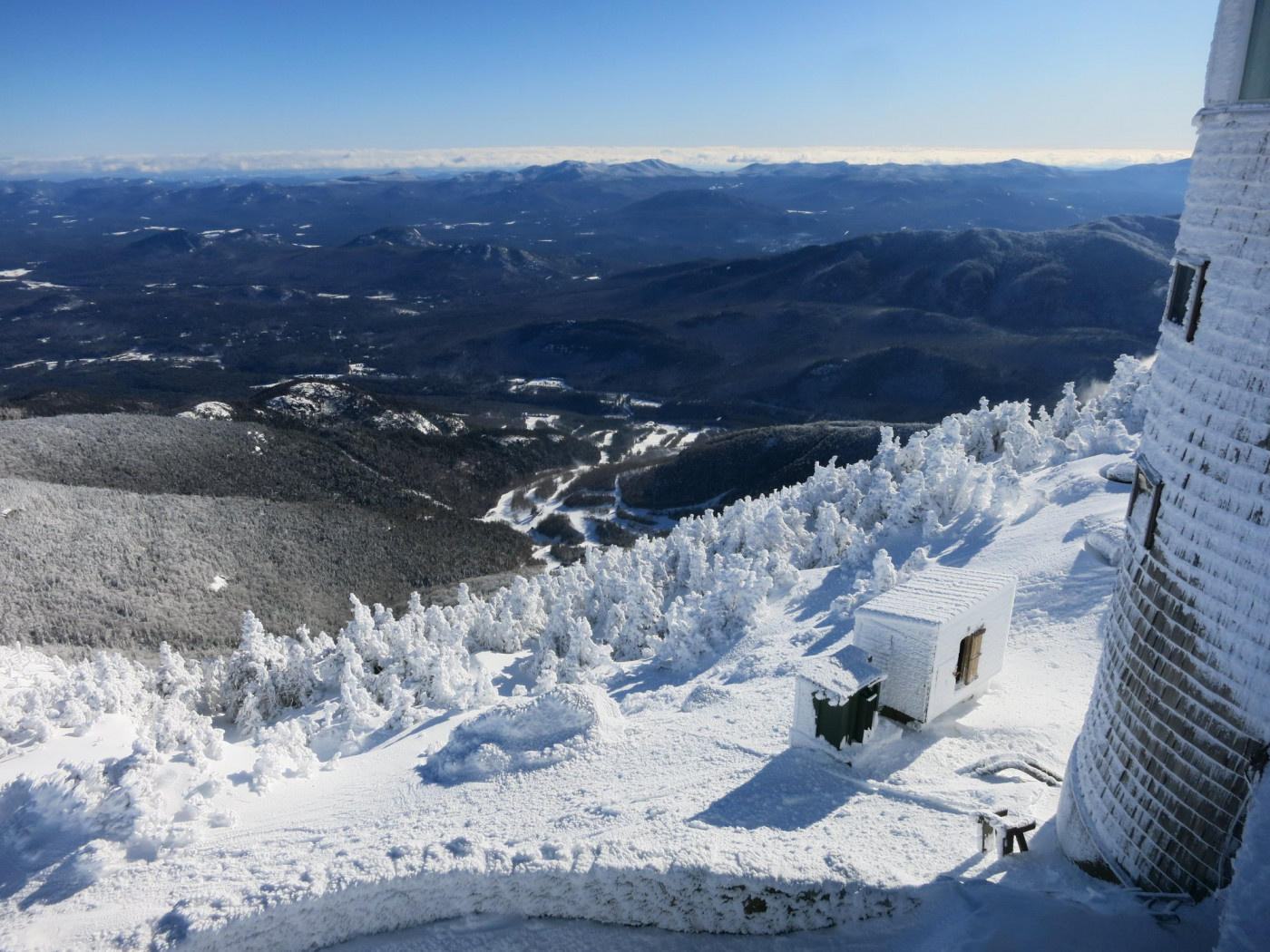 A wintery summit view, courtesy Atmospheric Sciences Research Station.