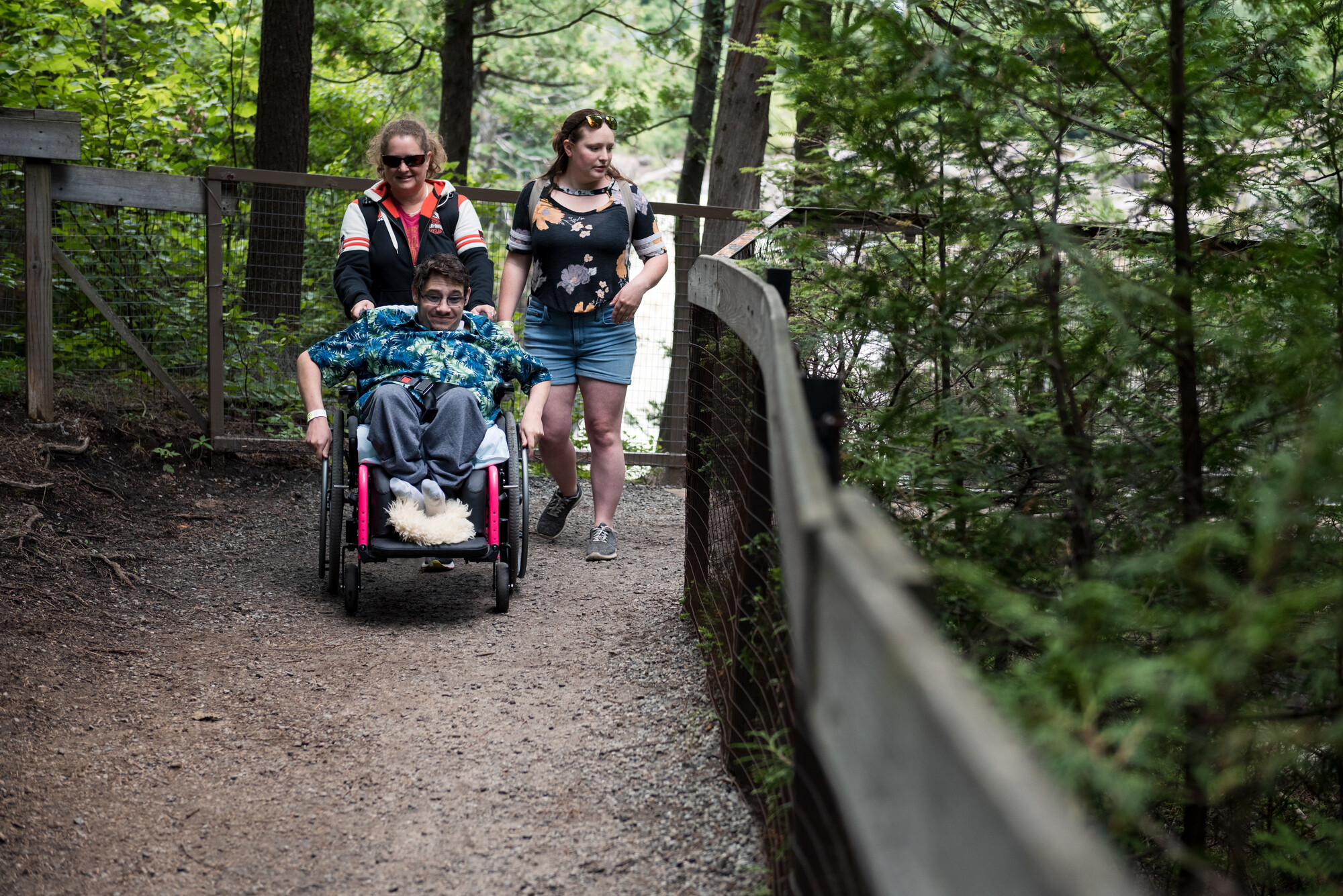 A wheelchair user at High Falls Gorge