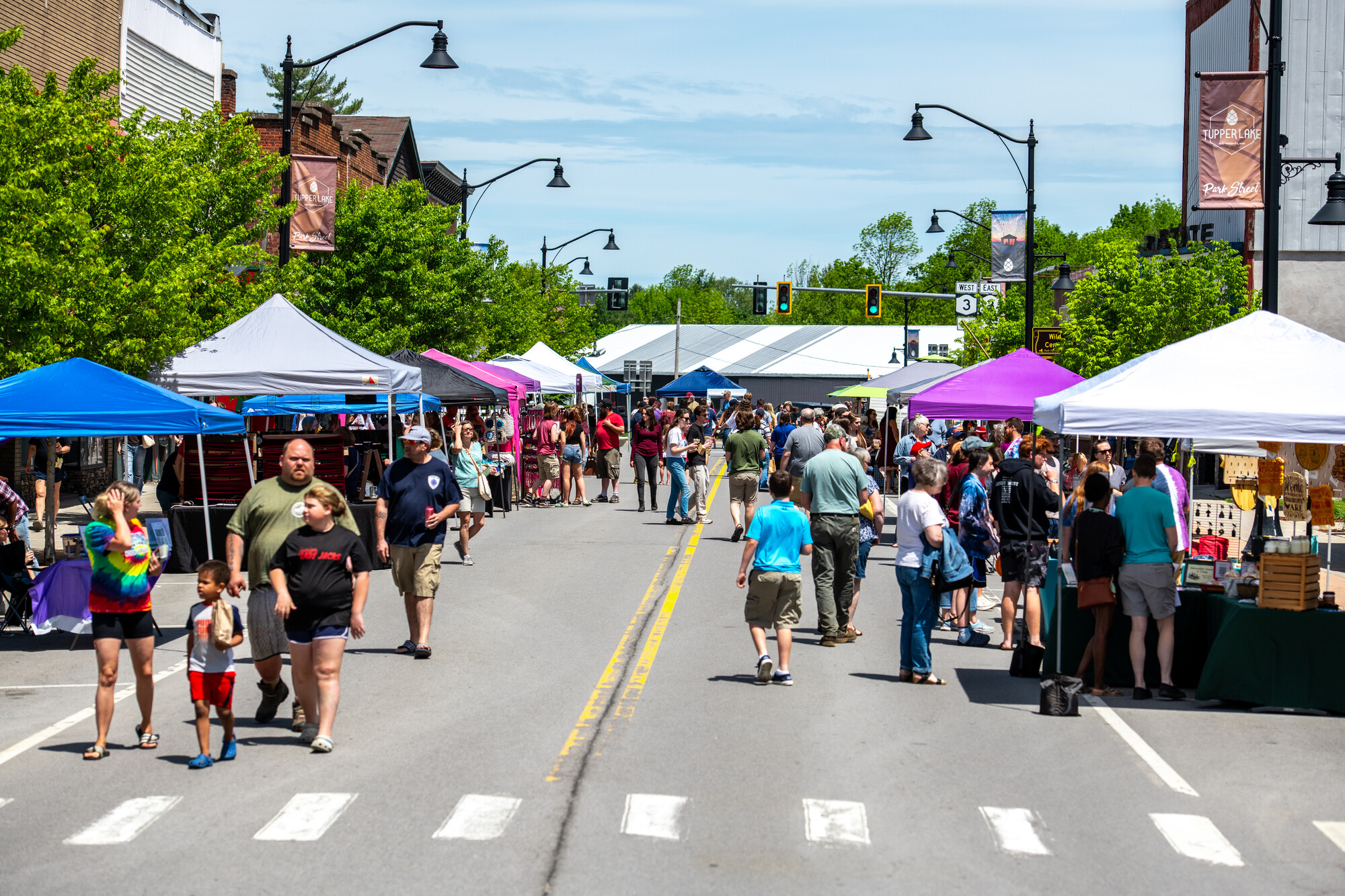 A closed main street for a festival