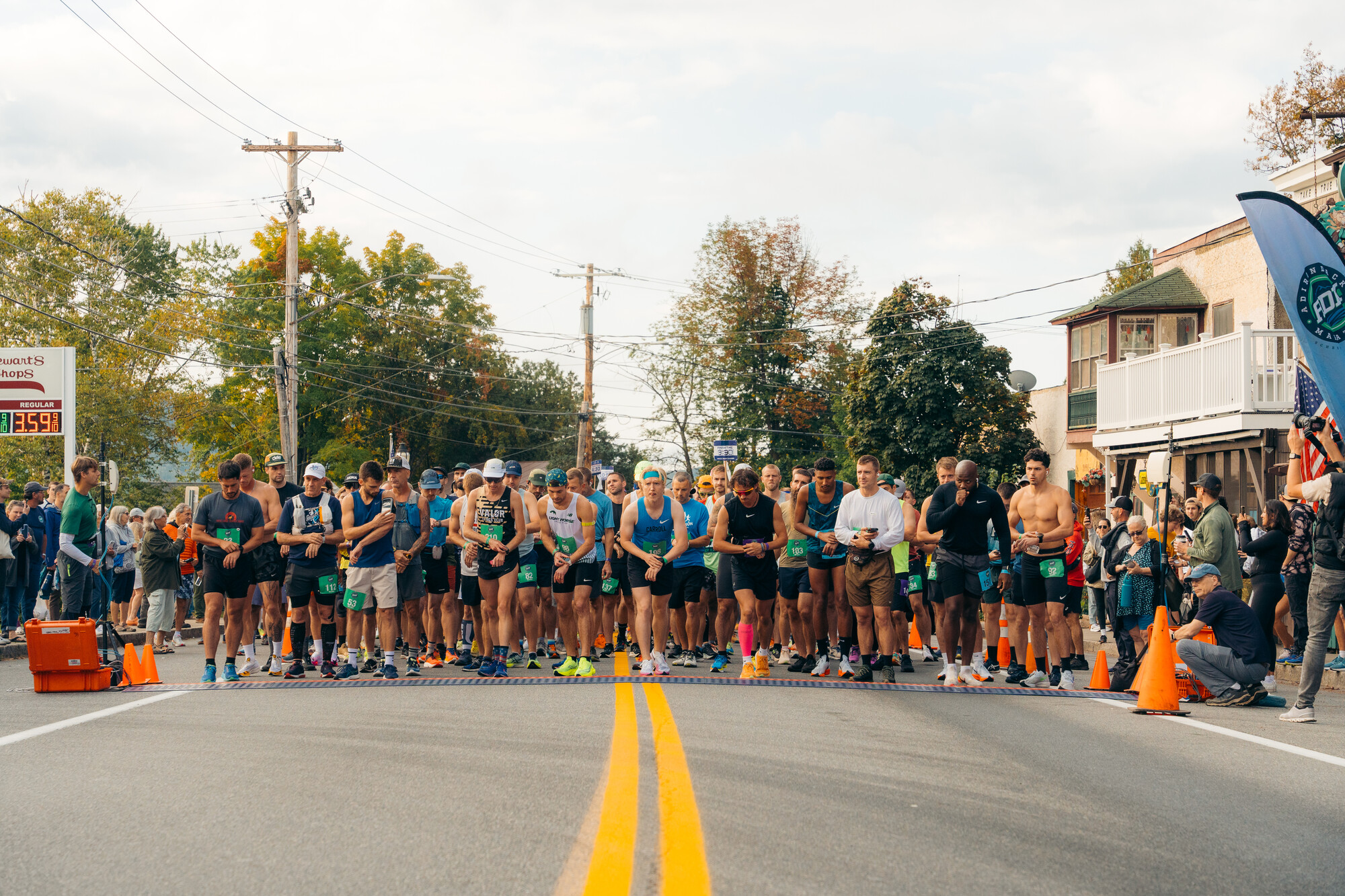 Marathoners lined up at the start of a race