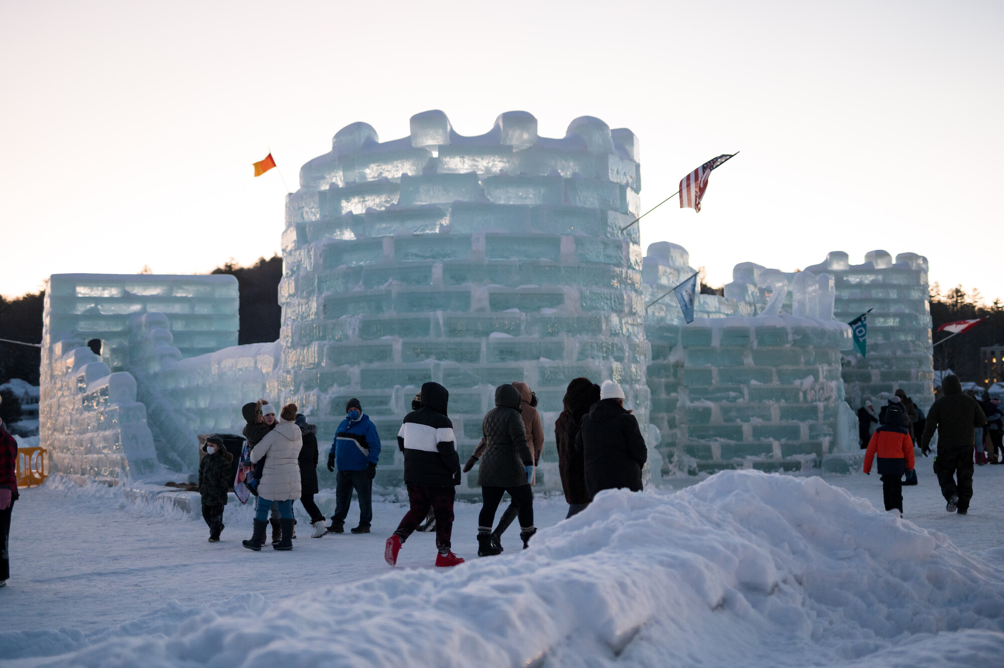 The Ice Palace with people in front of it