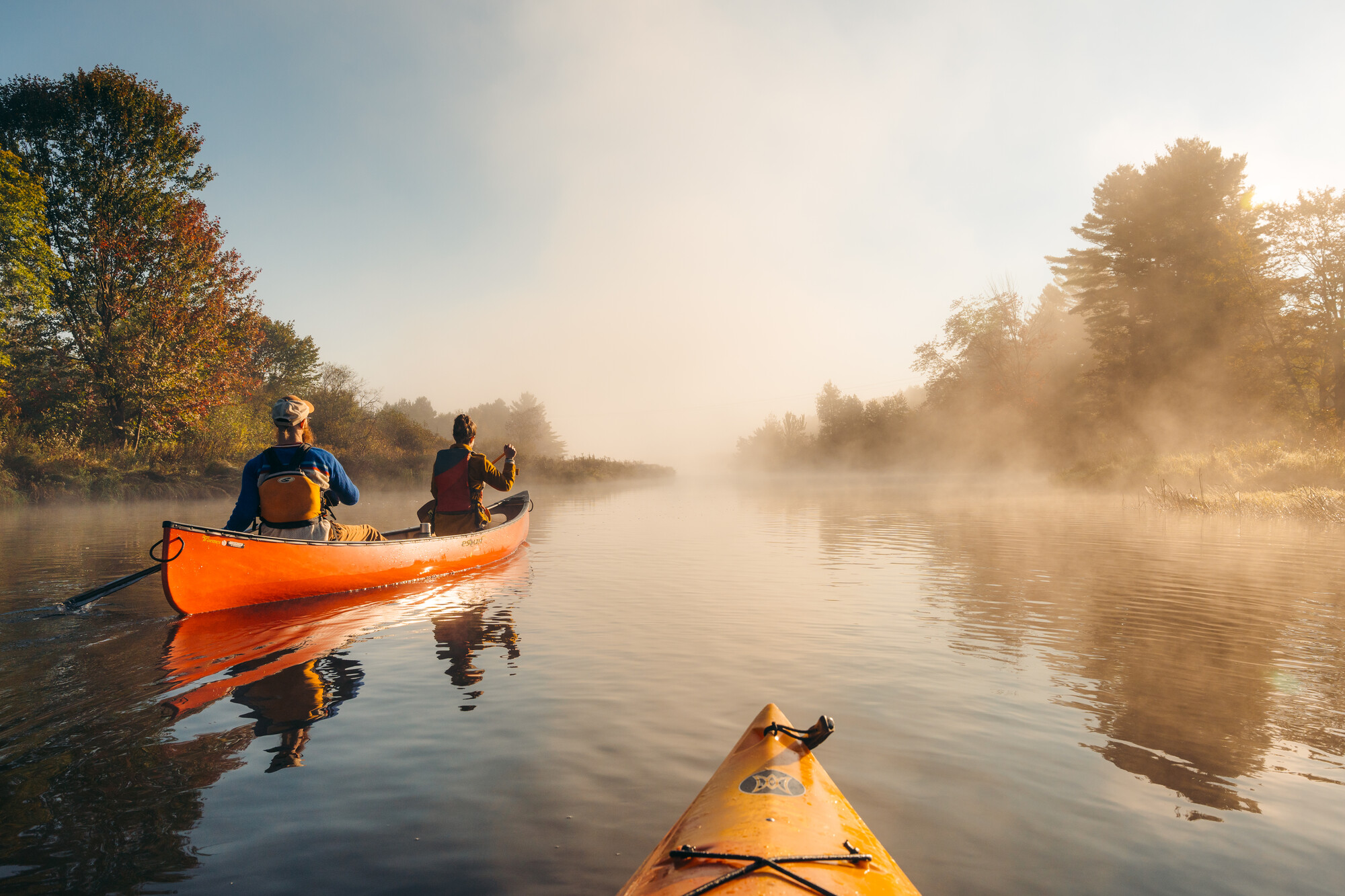 A couple of canoers on the water
