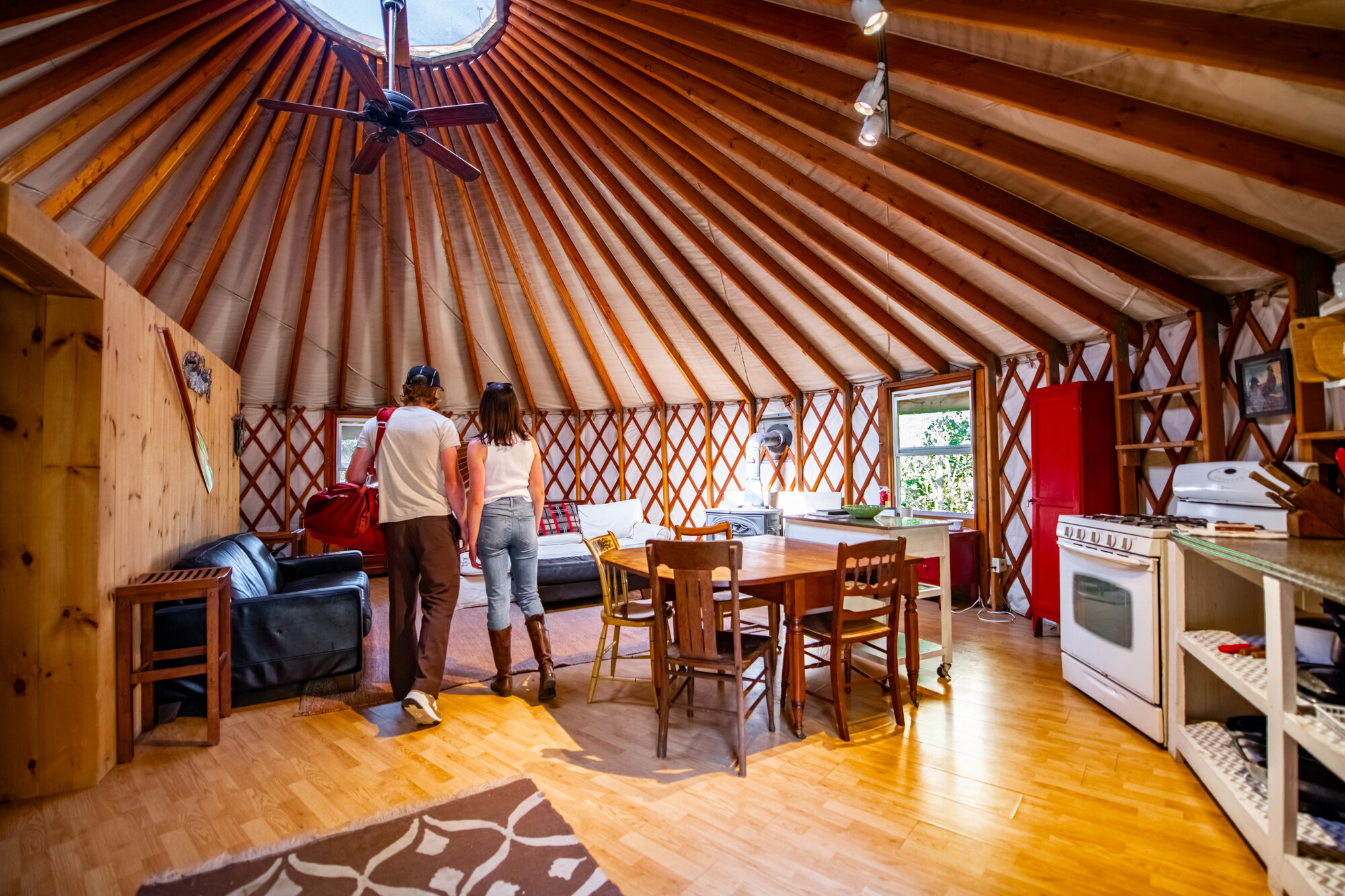 A couple in a yurt