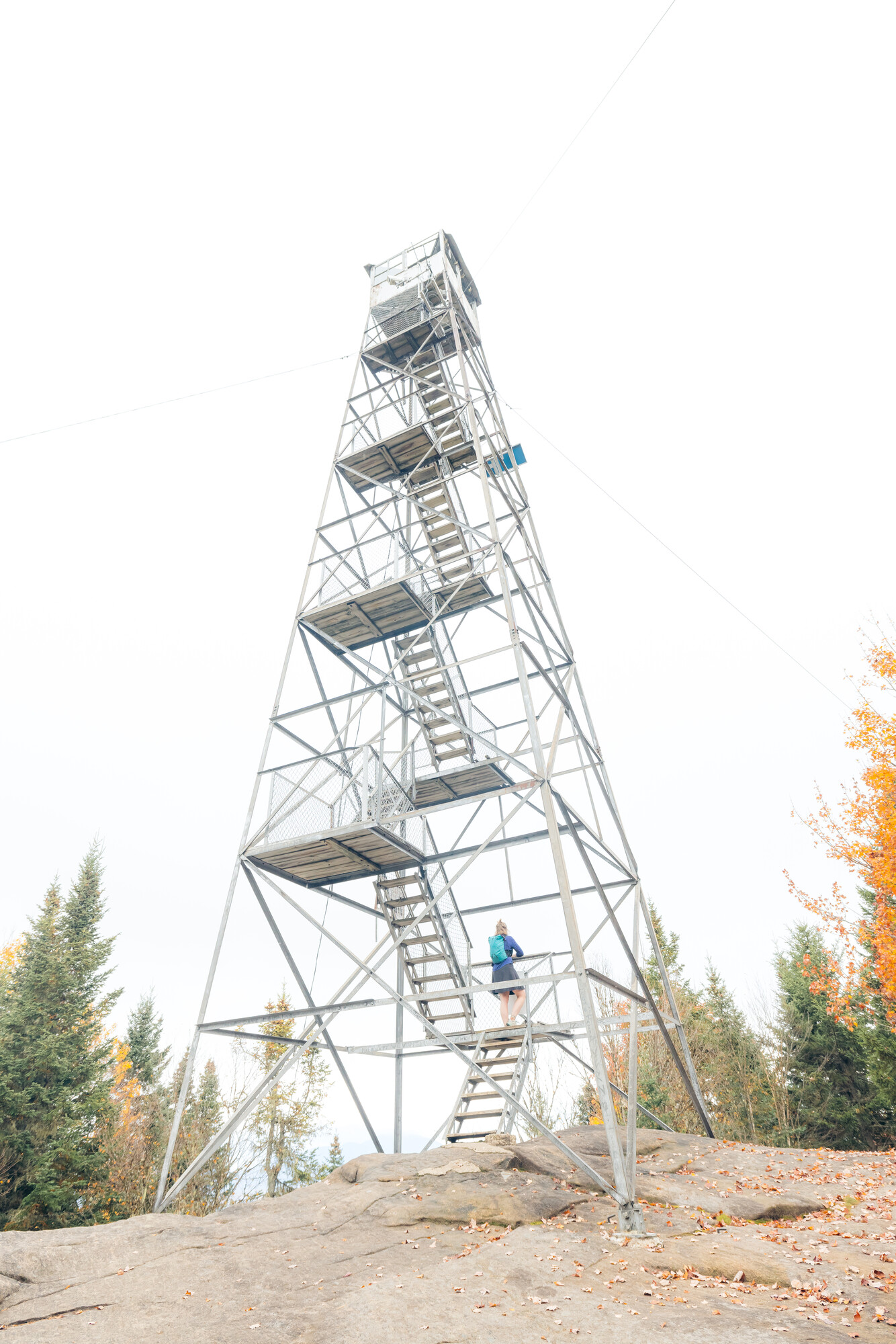 A firetower in the fall