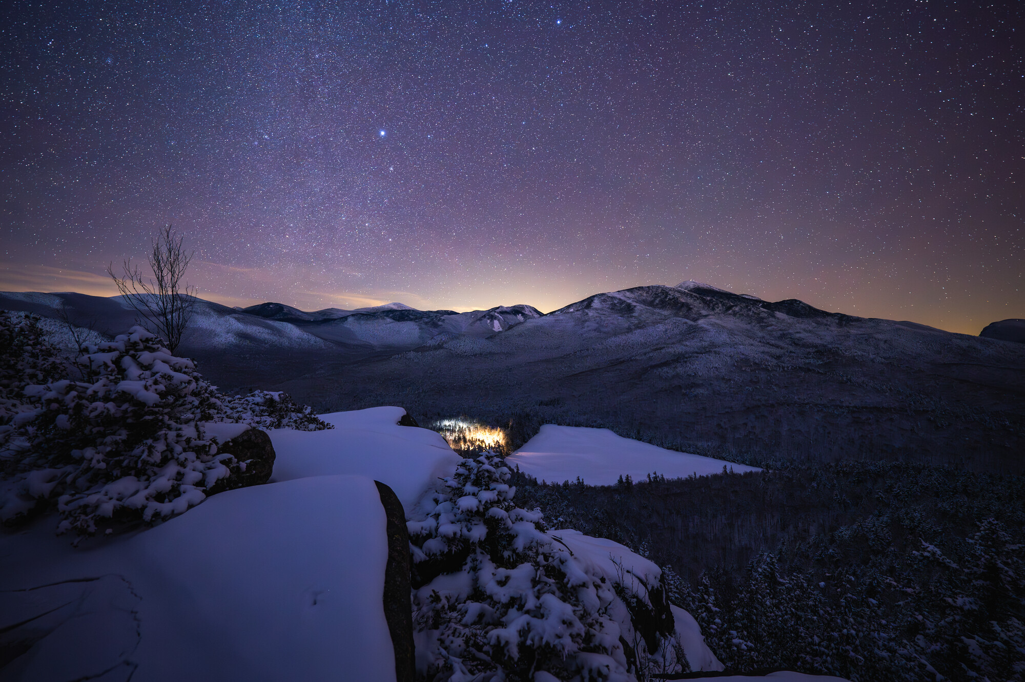 Night sky from Mt Jo in the winter