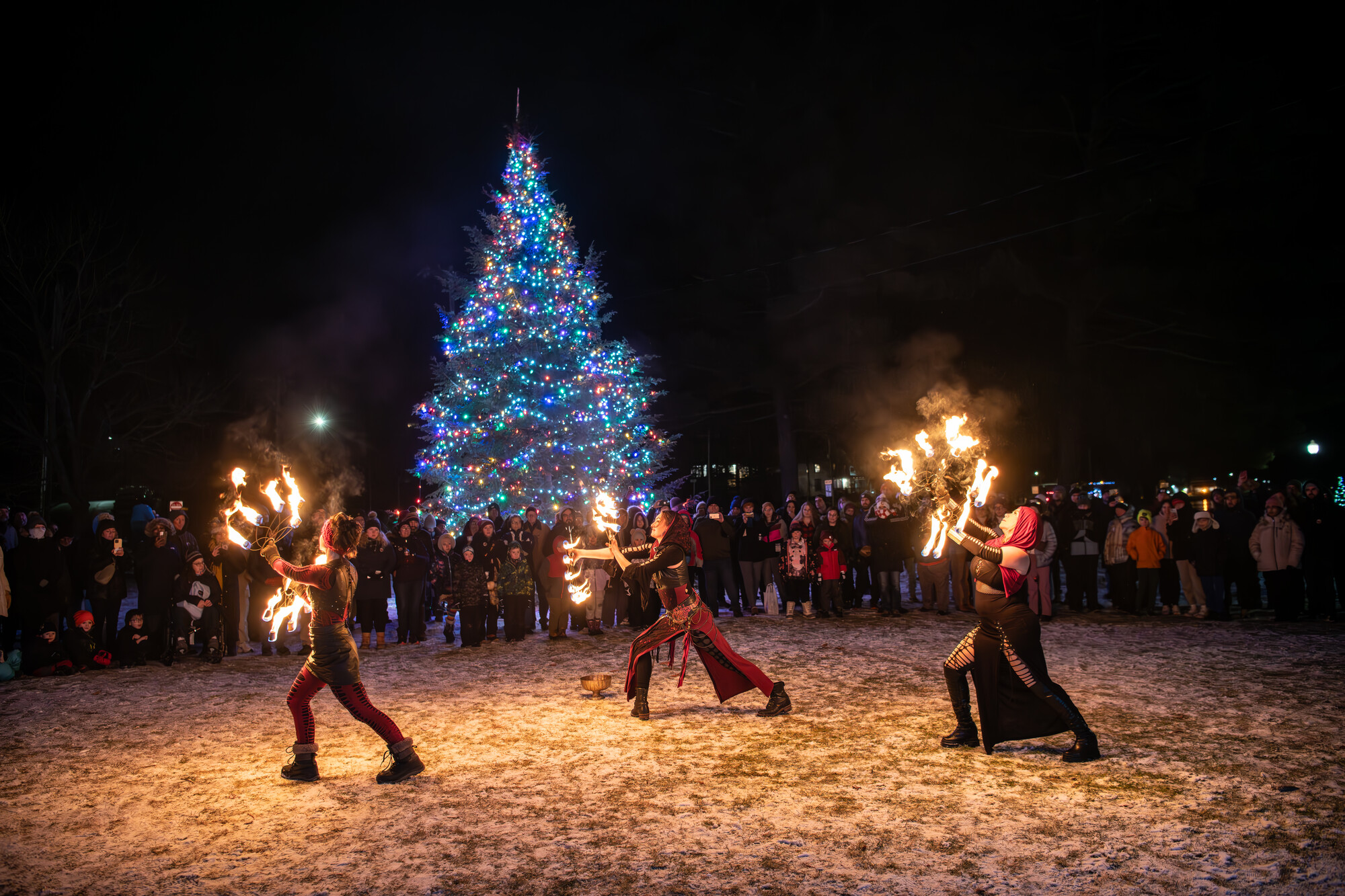 A holiday winter celebration in Saranac Lake.