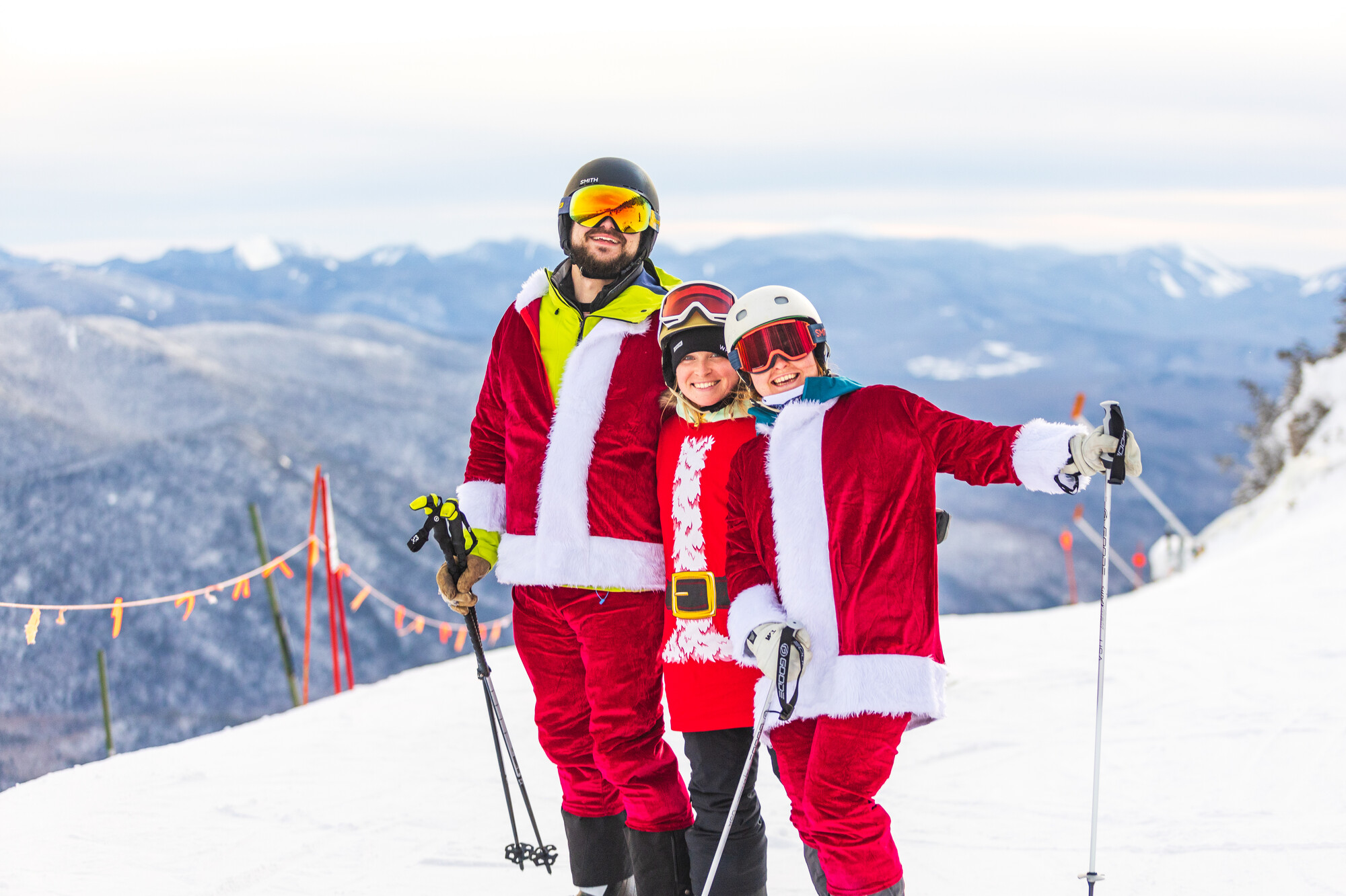 Santa skiers at Whiteface Mountain.
