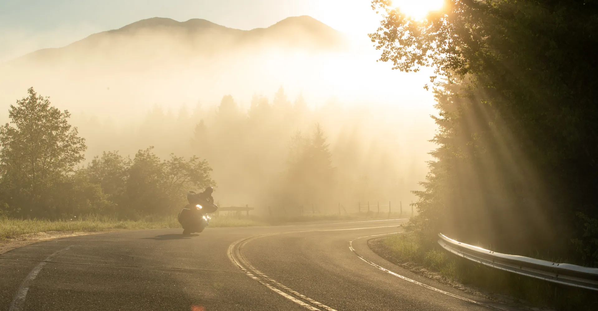 A motorcycle in the Adirondacks.