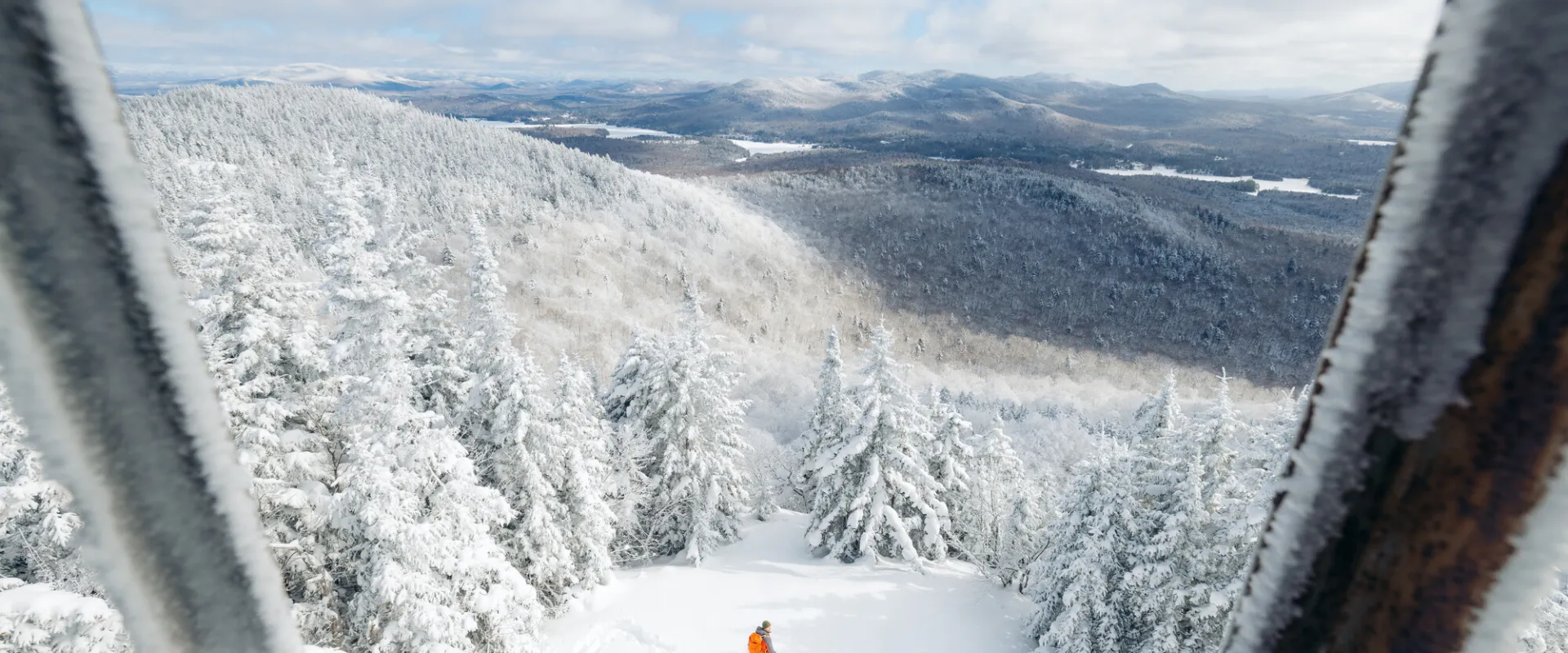 A view from a fire tower in the winter