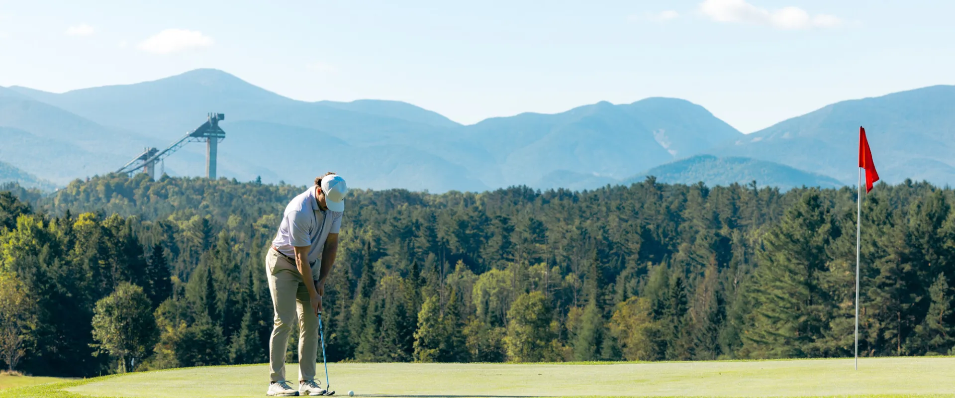A golfer in Lake Placid 