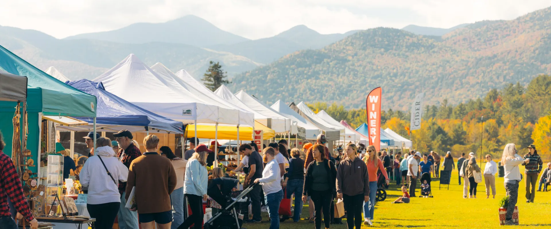 The farmers' market in Keene Valley during the fall