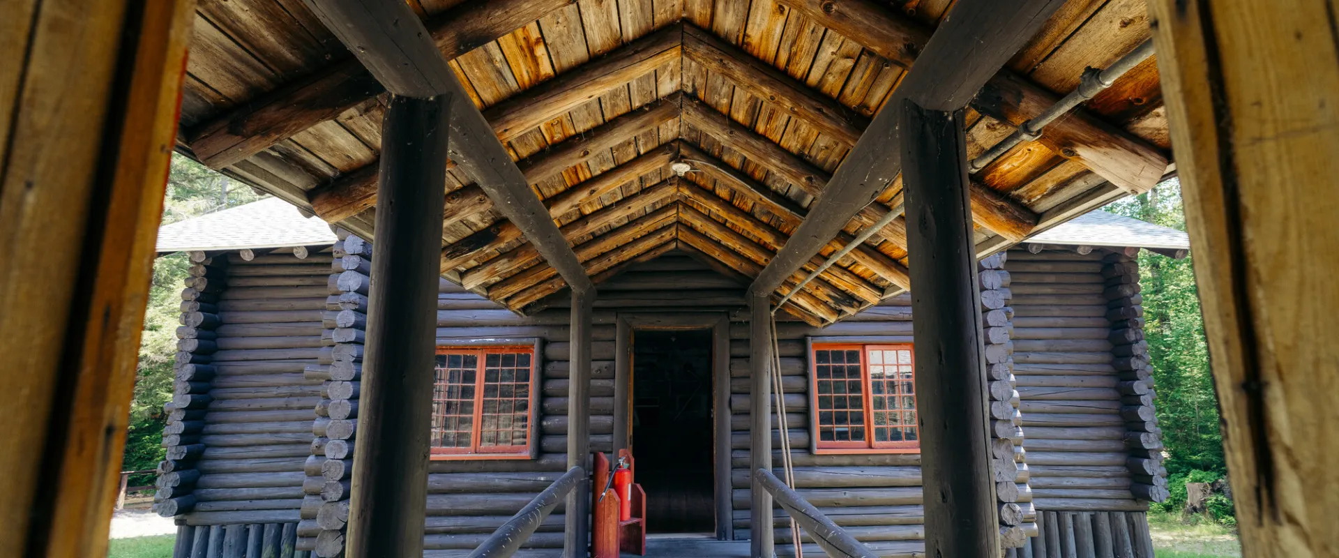 The entrance to an Adirondack Great Camp