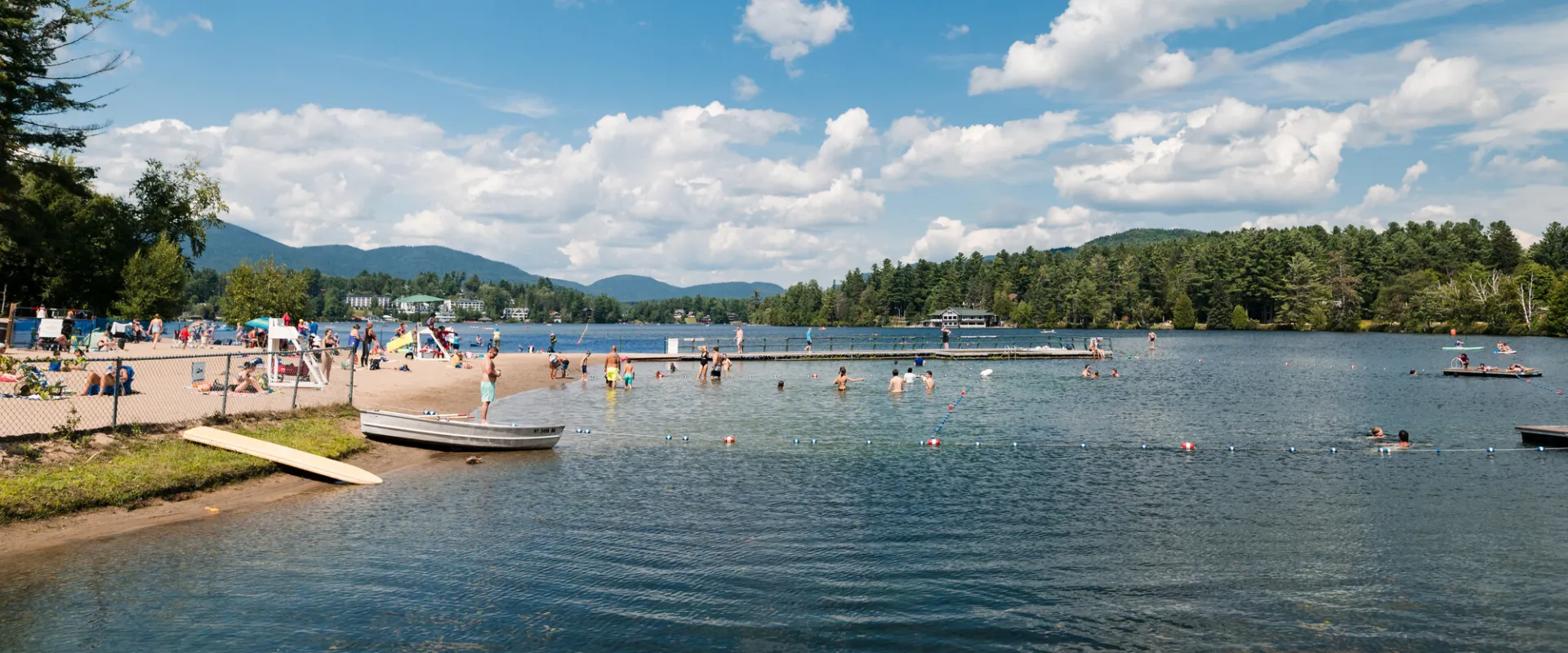 The Mirror Lake Beach on a summer day