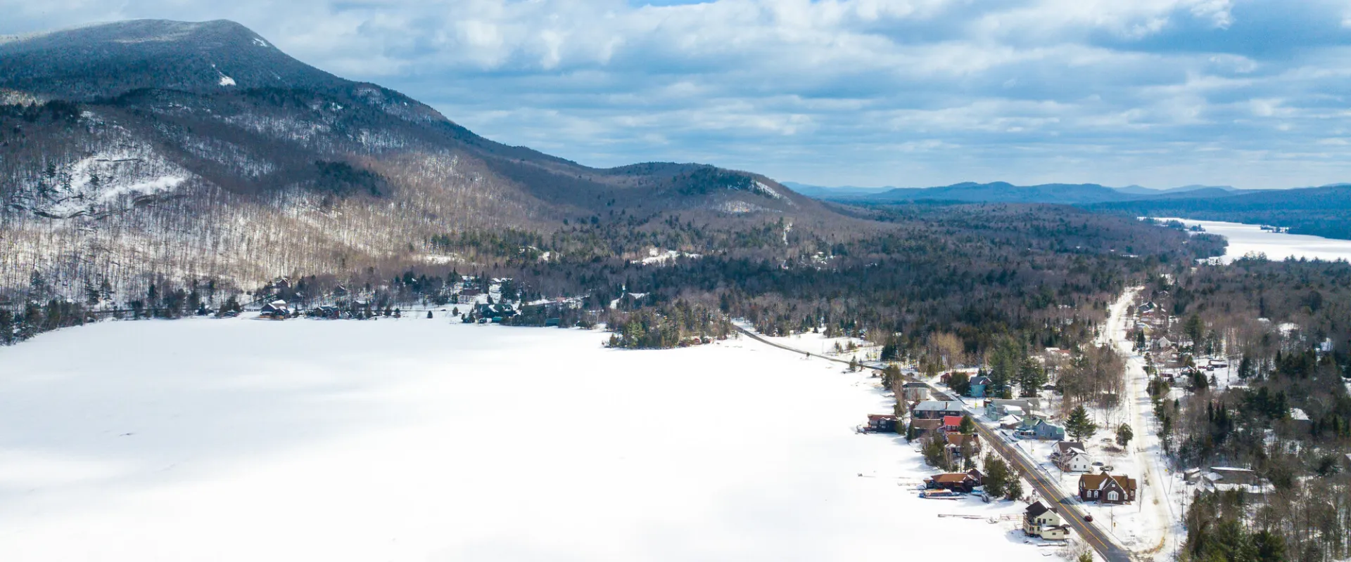 Blue Mountain Lake in the winter.