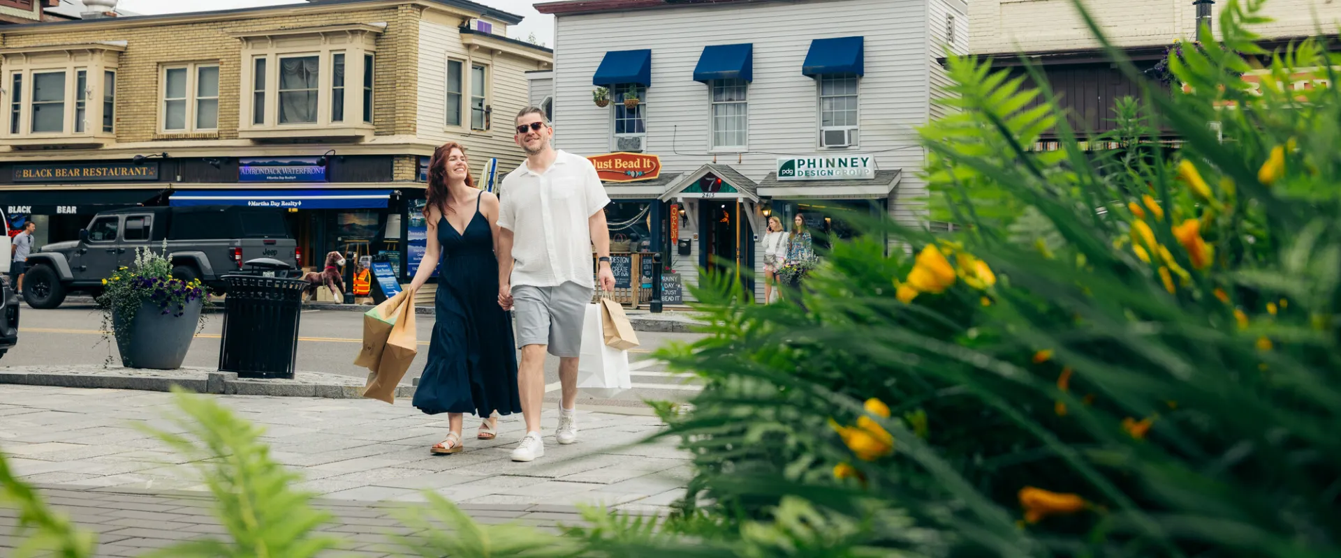 Two people shopping in Lake Placid