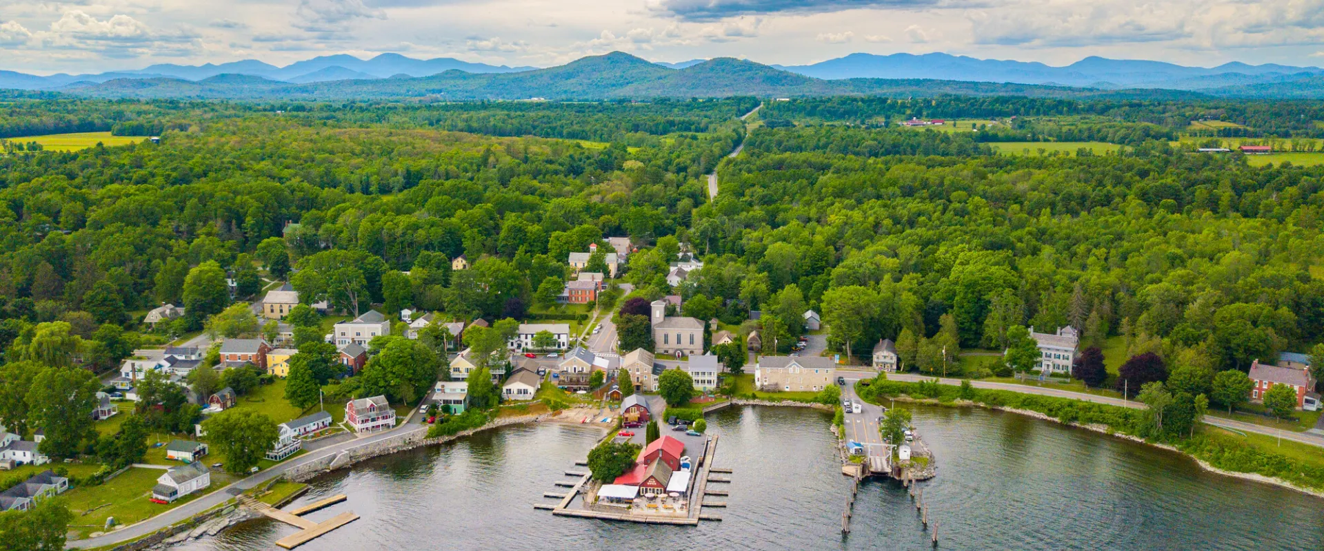 Aerial view of the town of Essex