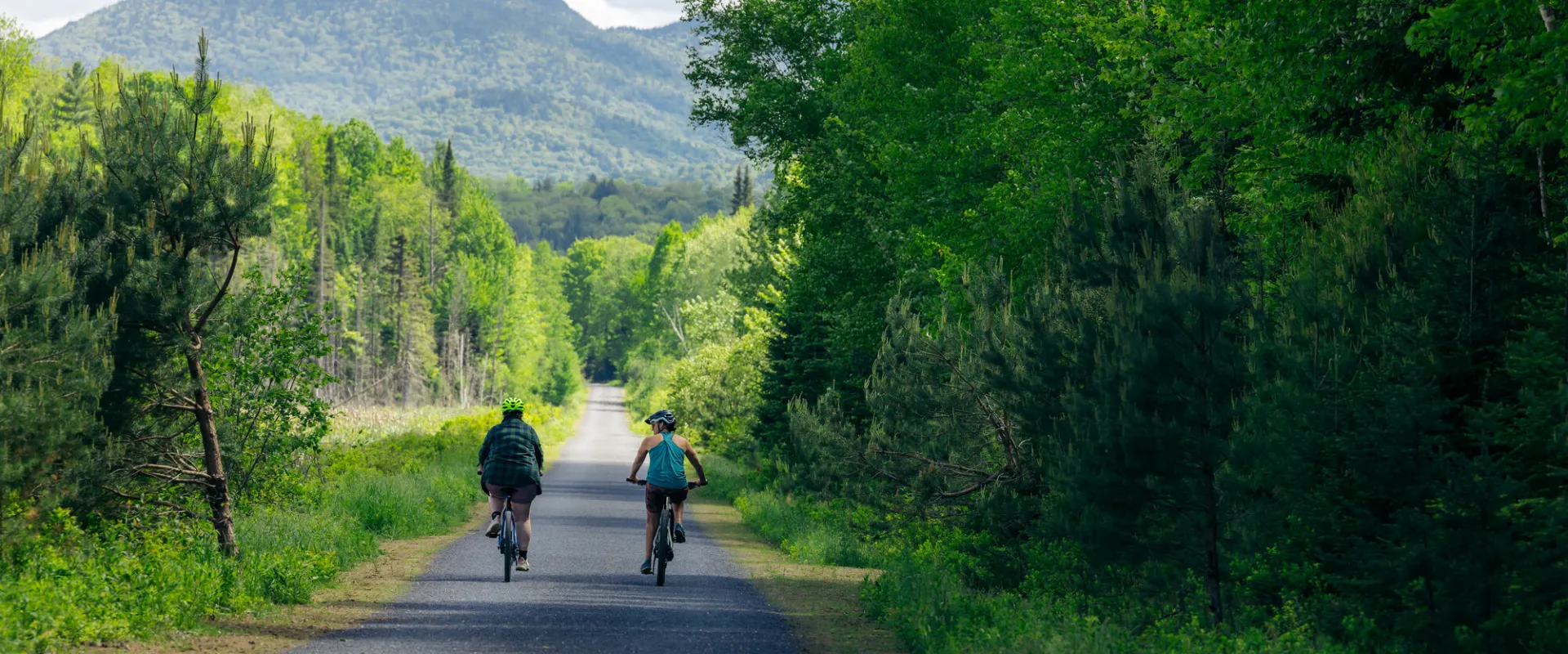 Biking on the rail trail.