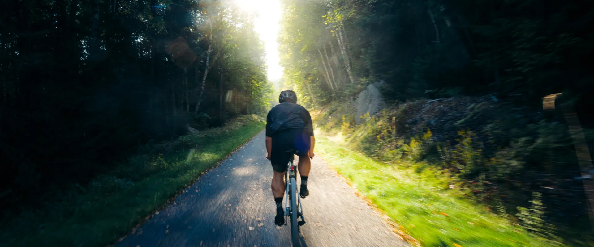 Biking on the Adirondack Rail Trail.