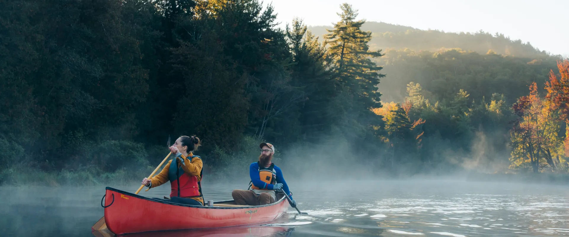 Paddling in the fall.