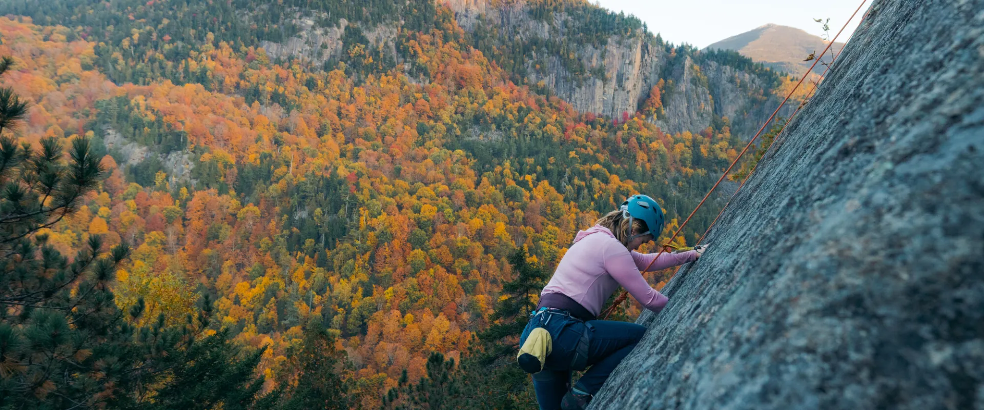 Climbing in the fall.