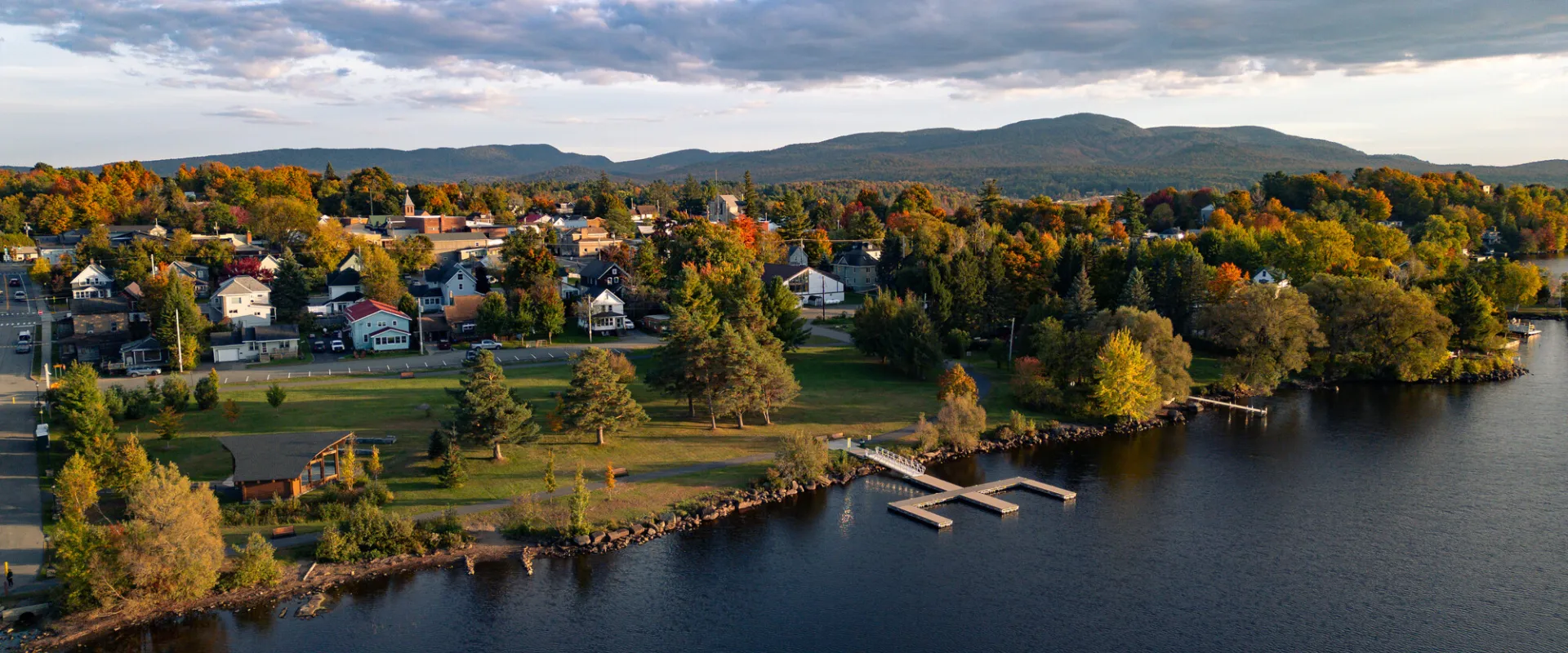 Downtown Tupper Lake in the fall.