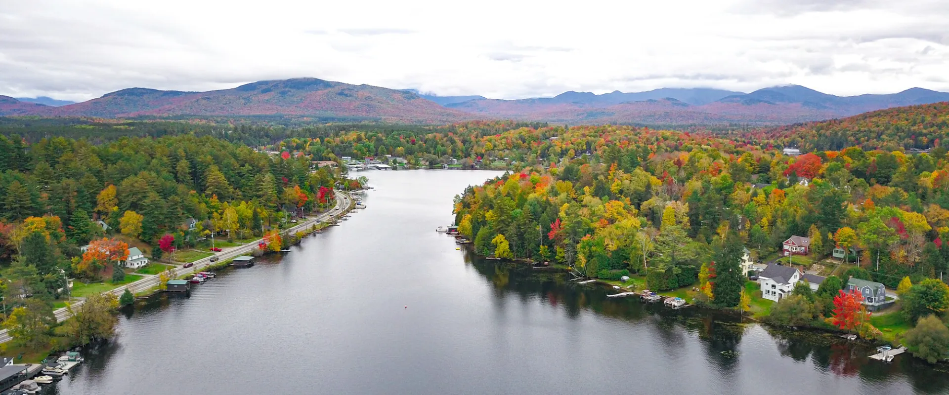 Saranac Lake in the fall.