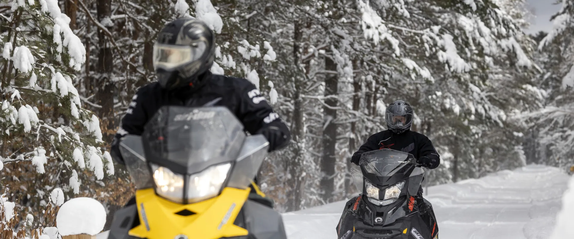 Snowmobiling in the Adirondacks.