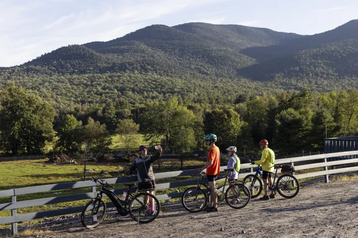 Gravel bikers in the Adirondack Hub