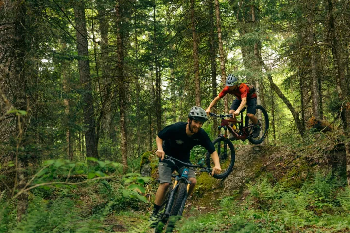 Two mountain bikers in Lake Placid