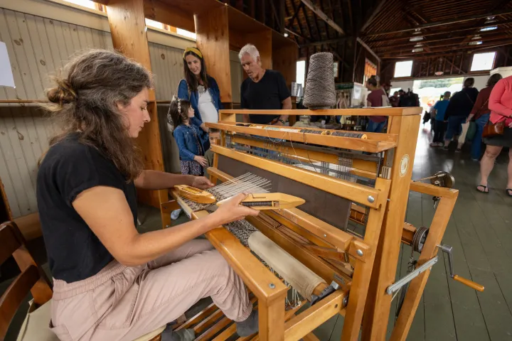 A woman using a weave