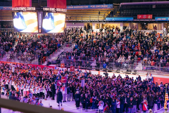 Opening ceremonies of ESWG in the 1980 Olympic Rink
