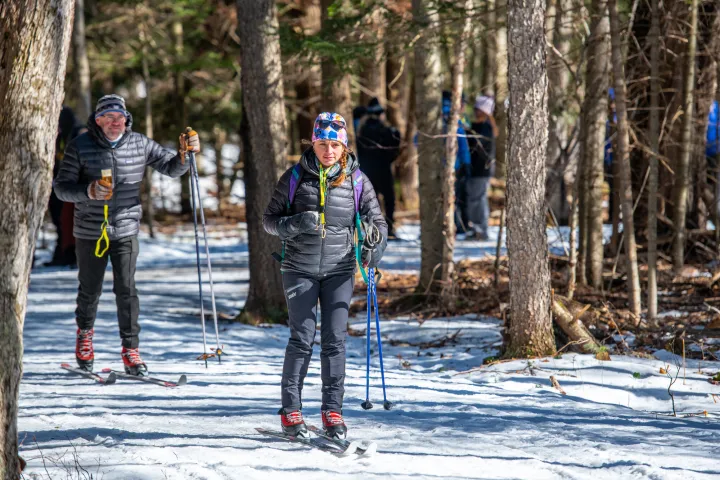 Xc skiers at the Tupper Lake Brewski