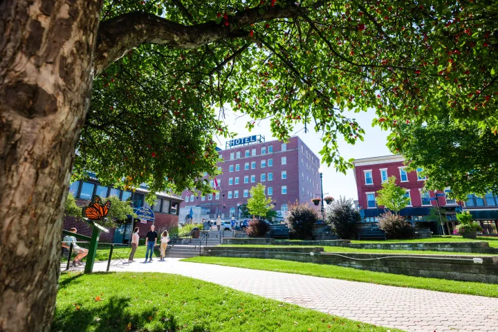 Downtown park in Saranac Lake