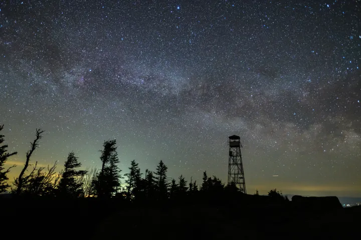 The stars above a fire tower