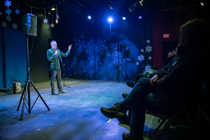 A comedian performing 