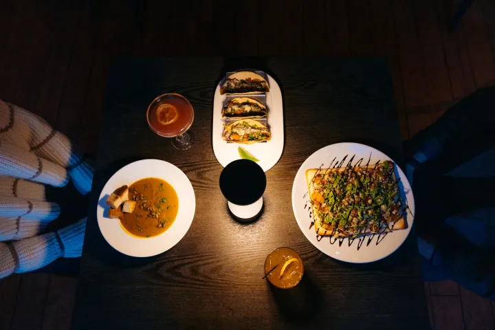 A table with fine food