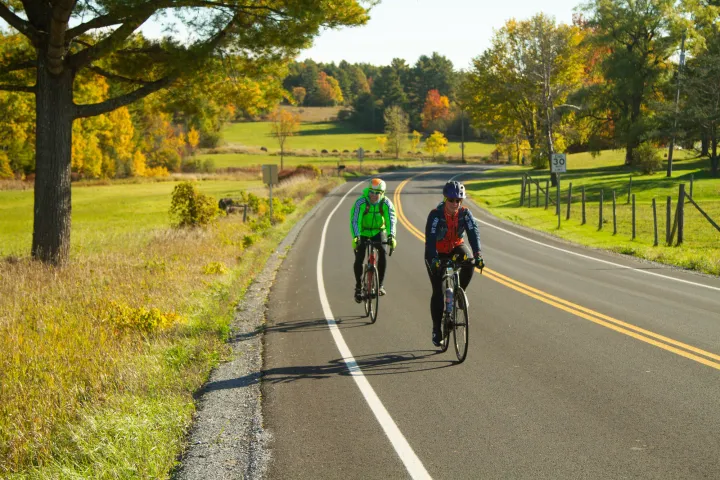 Riding through the Lake Champlain Region.