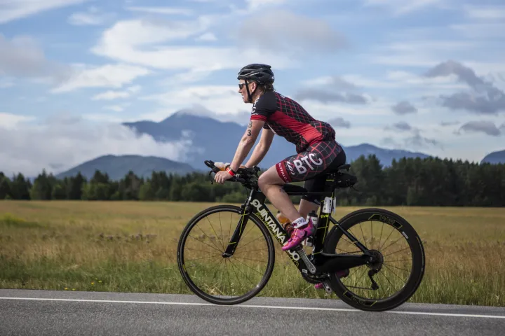 Riding the IRONMAN loop.