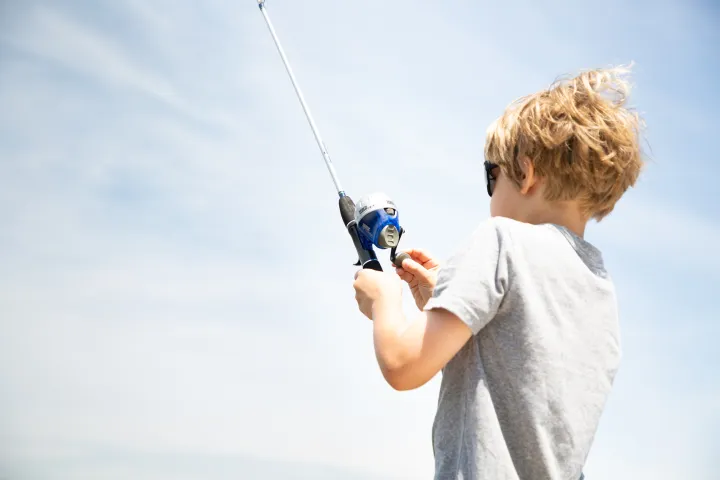 A little kid fishing