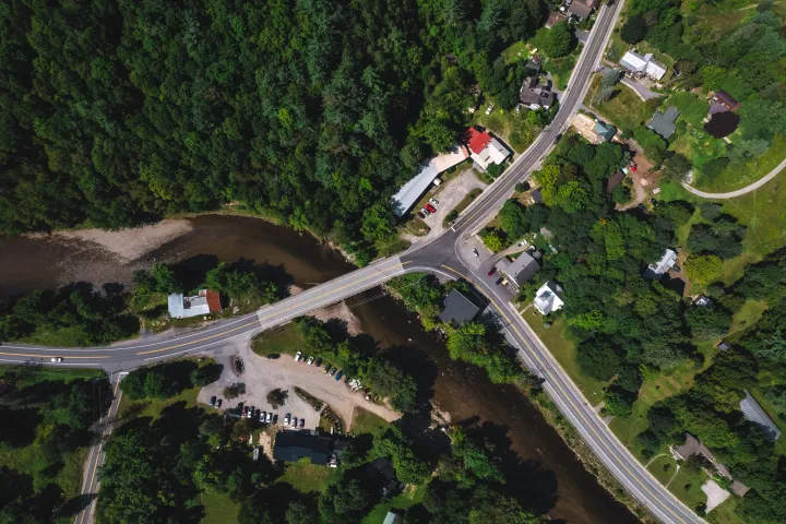 An intersection from the air