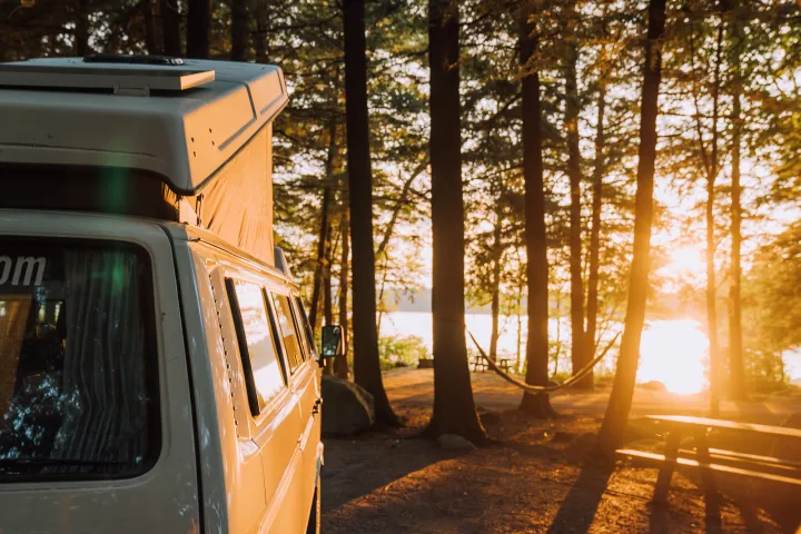 Camping with a van in the Adirondacks.