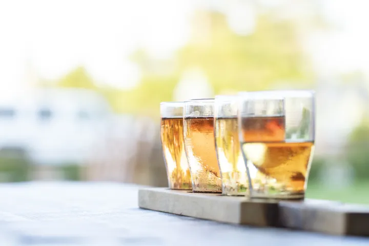 A flight of beer.