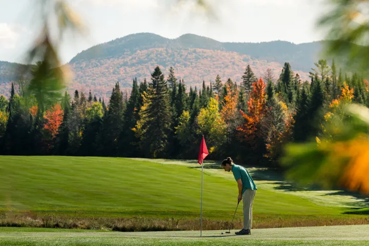 Lake Placid golfing in the fall.