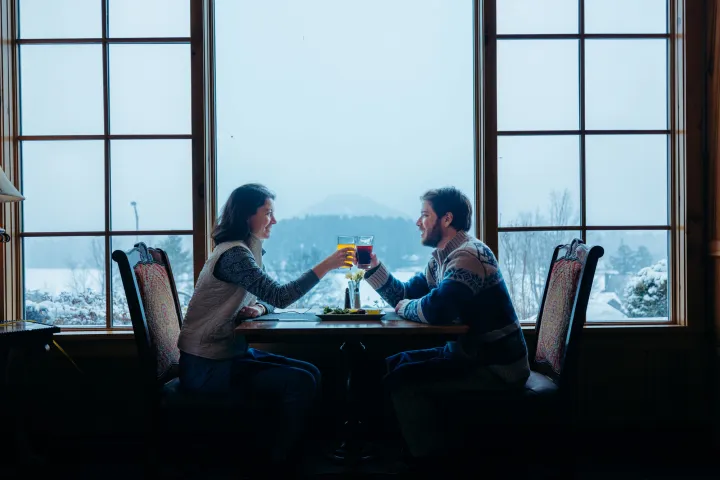 Dining in the winter.