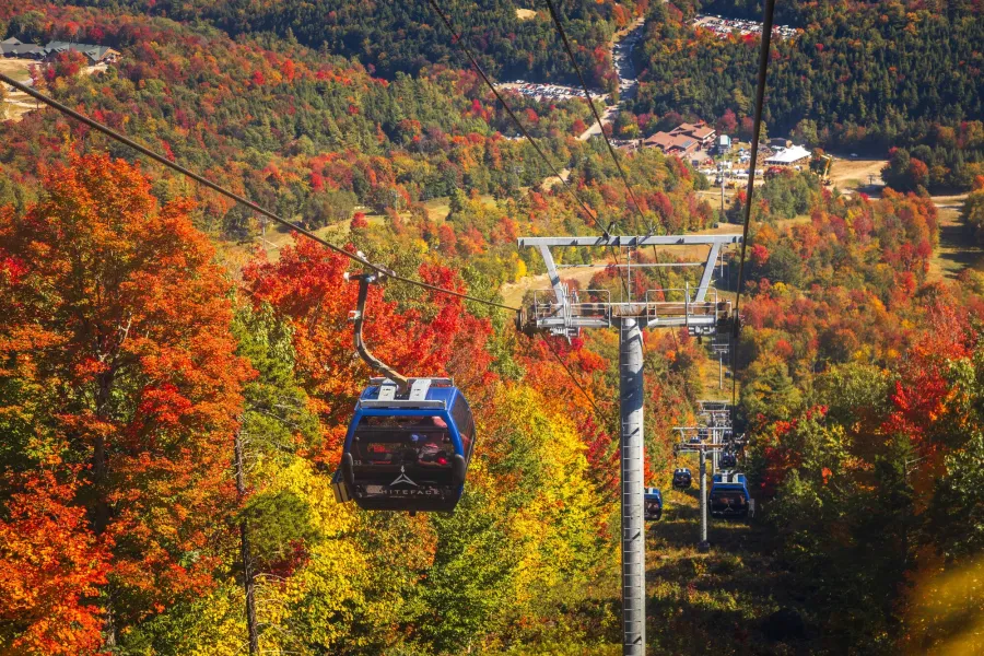 The gondola up Whiteface in the fall
