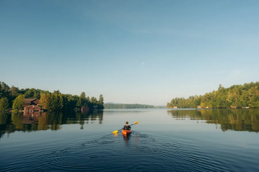 Paddling on Saranac Lake