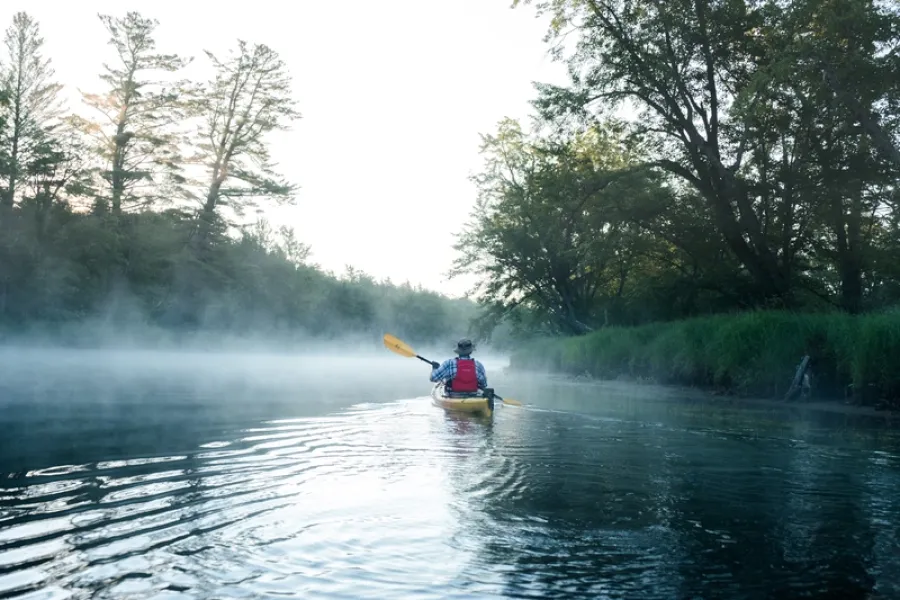 Paddling on Tupper Lake