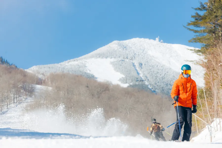 Two skiers at Whiteface Mountain