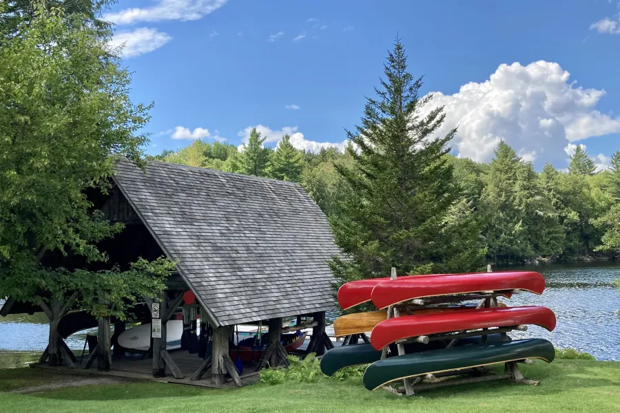A boat house at Great Camp Sagamore.
