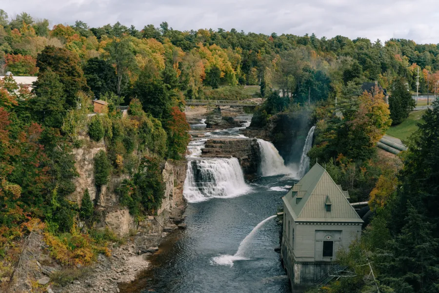 Ausable Chasm and the waterfalls from overhead